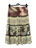Y2K Womens Flowy Mixed Print Midi Skirt