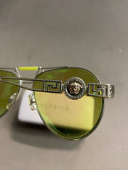Vintage Versace Sunglasses Glasses Aviator Gold With Box Medusa