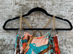 Tam Y2K Belt Print Chain-Ring Dress