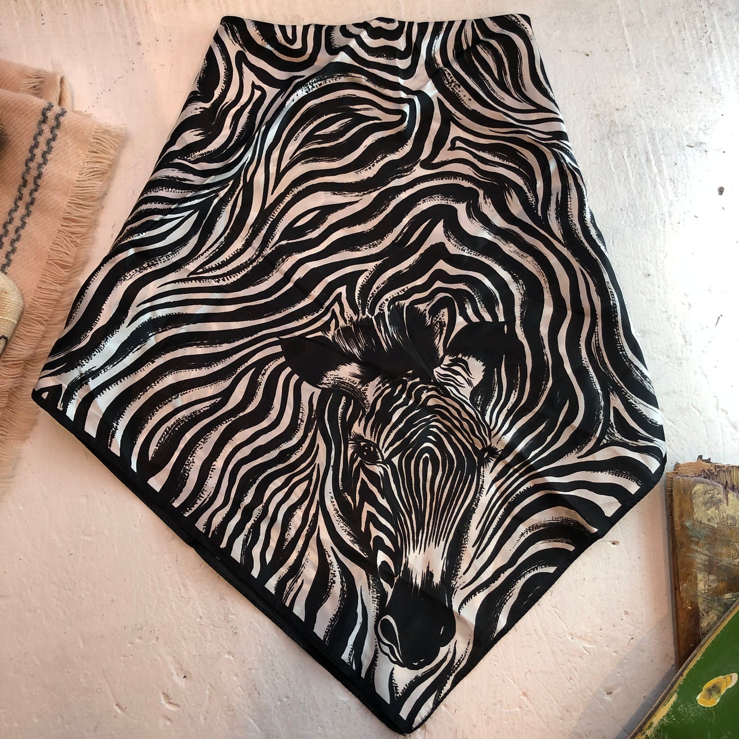 Y2K Zebra Scarf