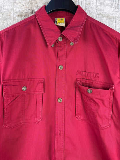 Mens Vintage Camel Sport Red Button Up Shirt