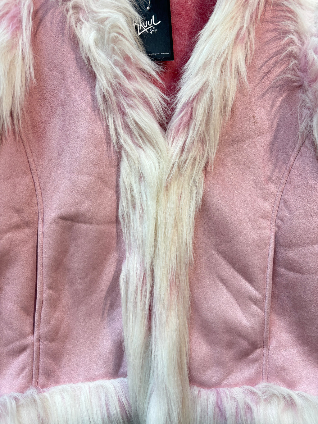Influence Y2K Pink Faux Fur Trim Vest