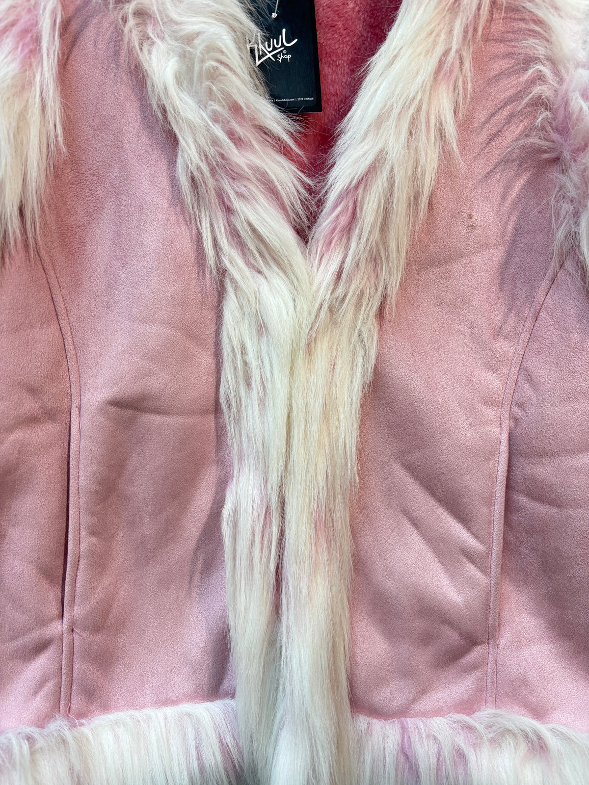 Influence Y2K Pink Faux Fur Trim Vest