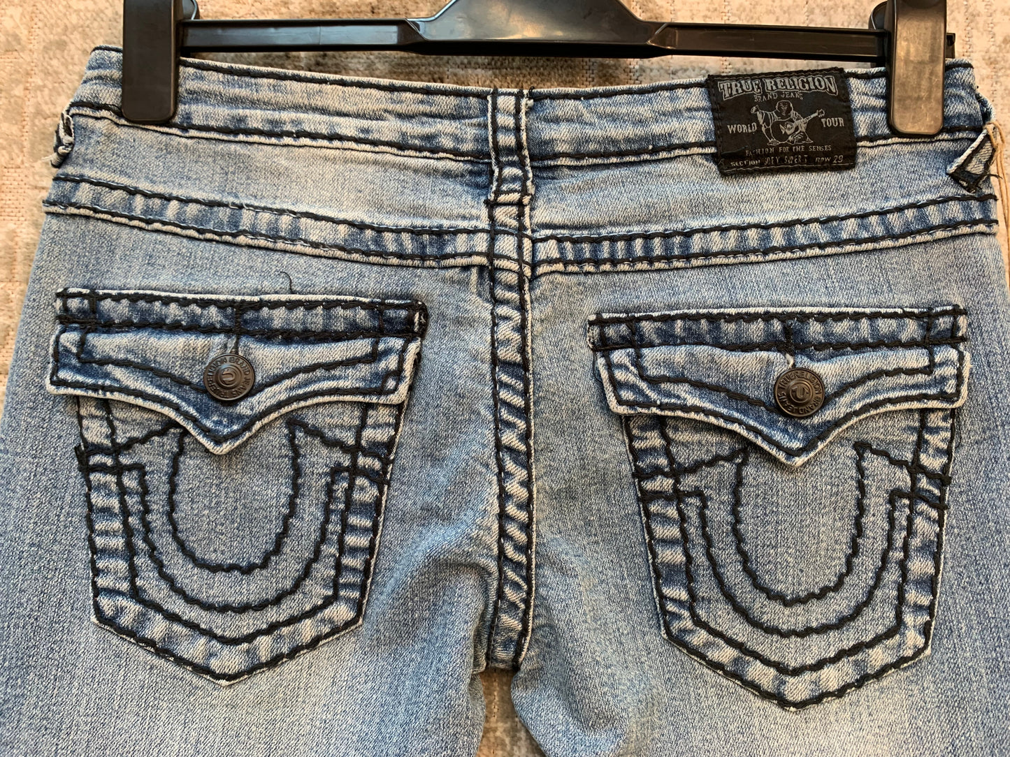 True Religion Light Wash Straight Jeans