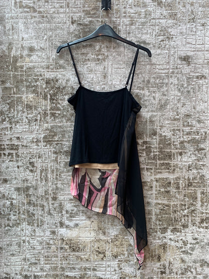 Morgan Y2K Floral Asymmetric Cami