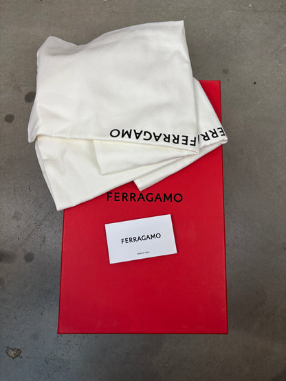 Ferragamo Gancini-Patch Calfskin Leather Sneakers