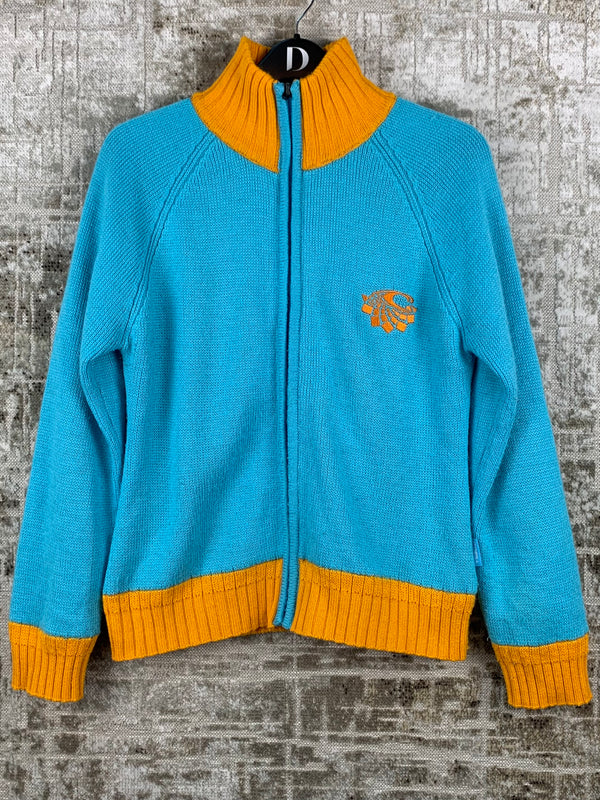 Womens Vintage Y2K Baby Blue Orange Oneill Jacket