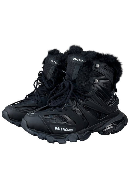 Balenciaga Track Hike Black Fur Boots