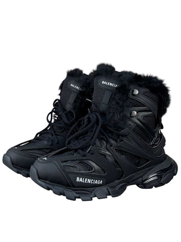 Balenciaga Track Hike Black Fur Boots