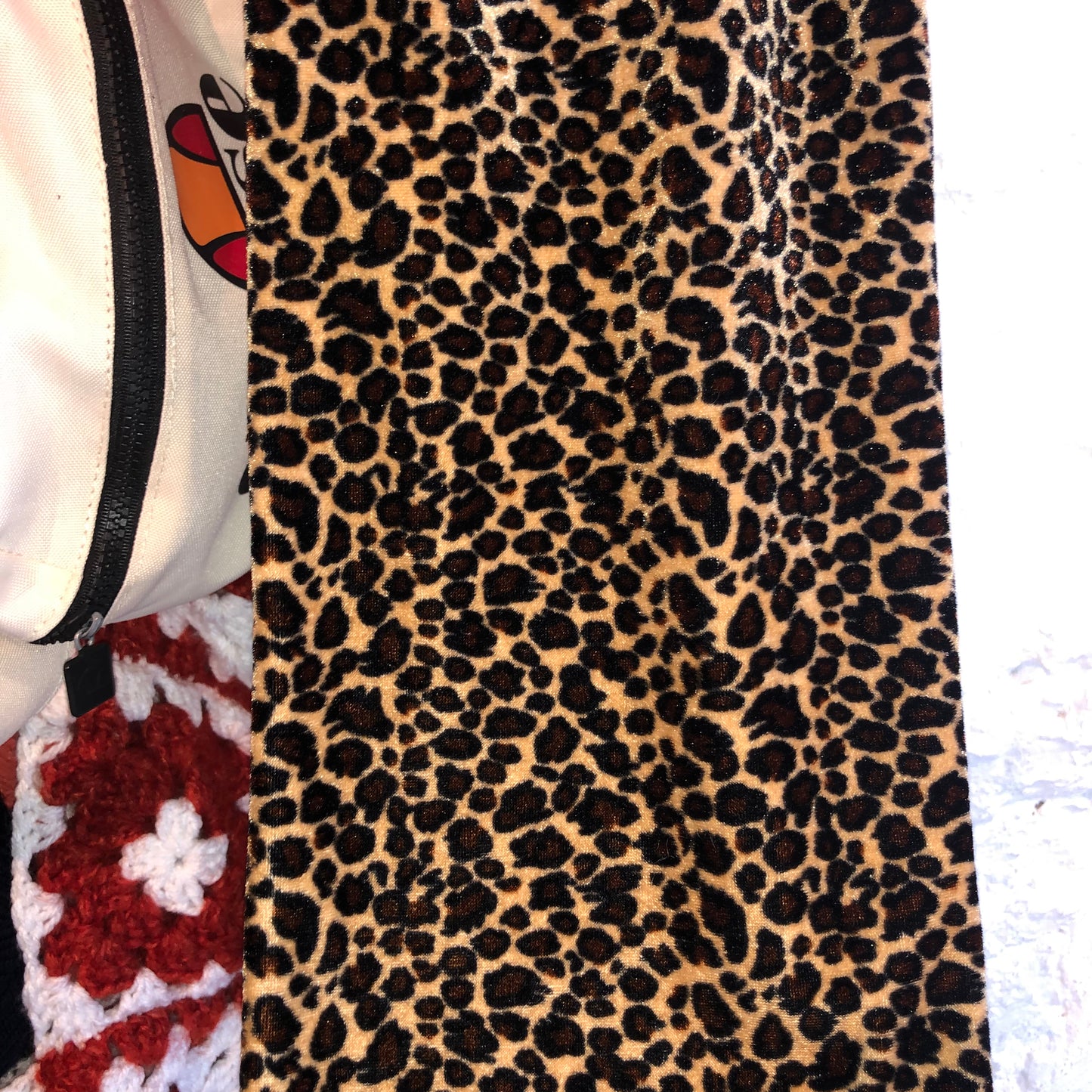 Y2K Velvet Leopard Scarf