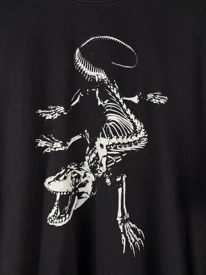 Men's Vintage Dinosaur Skeleton Graphic Black T-Shirt