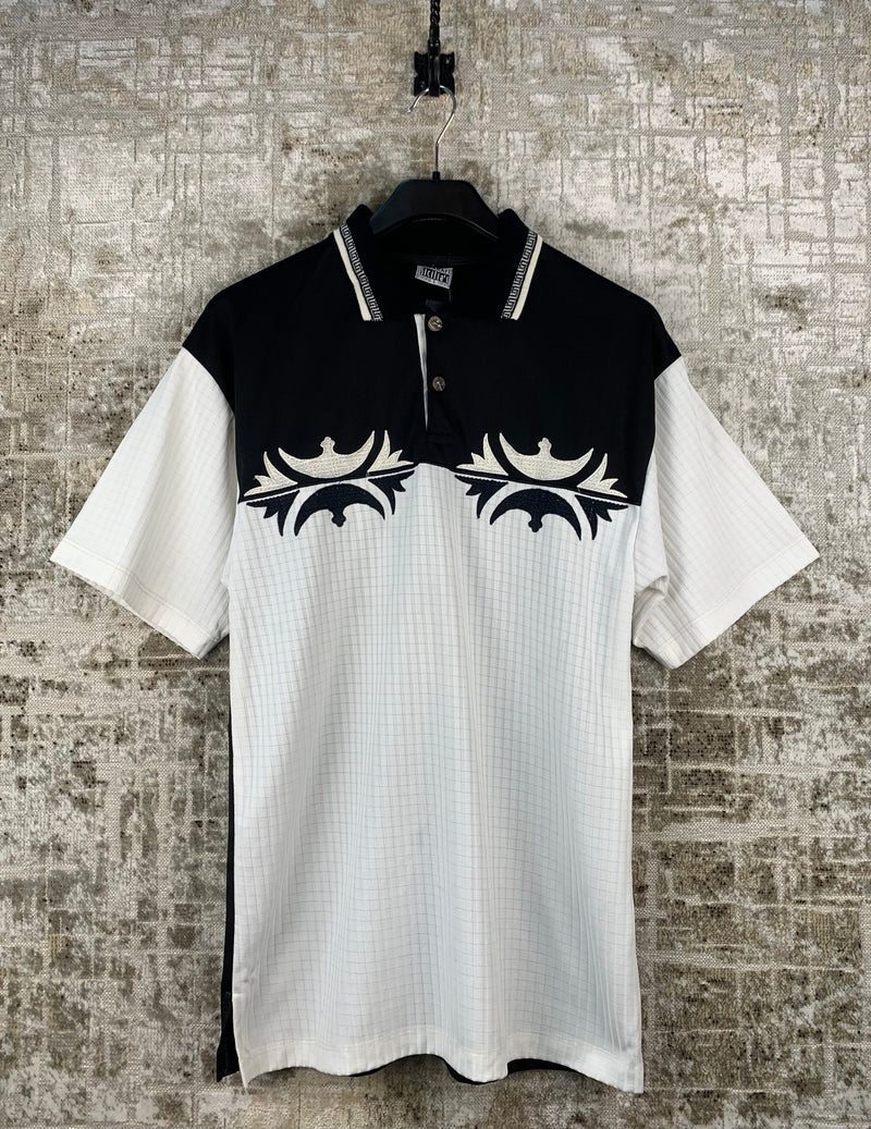 Mens Y2K Doramafi Sicilias Black White Polo Shirt