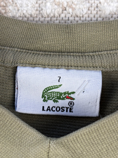 Vintage Lacoste Khaki V Neck Minimal T Shirt