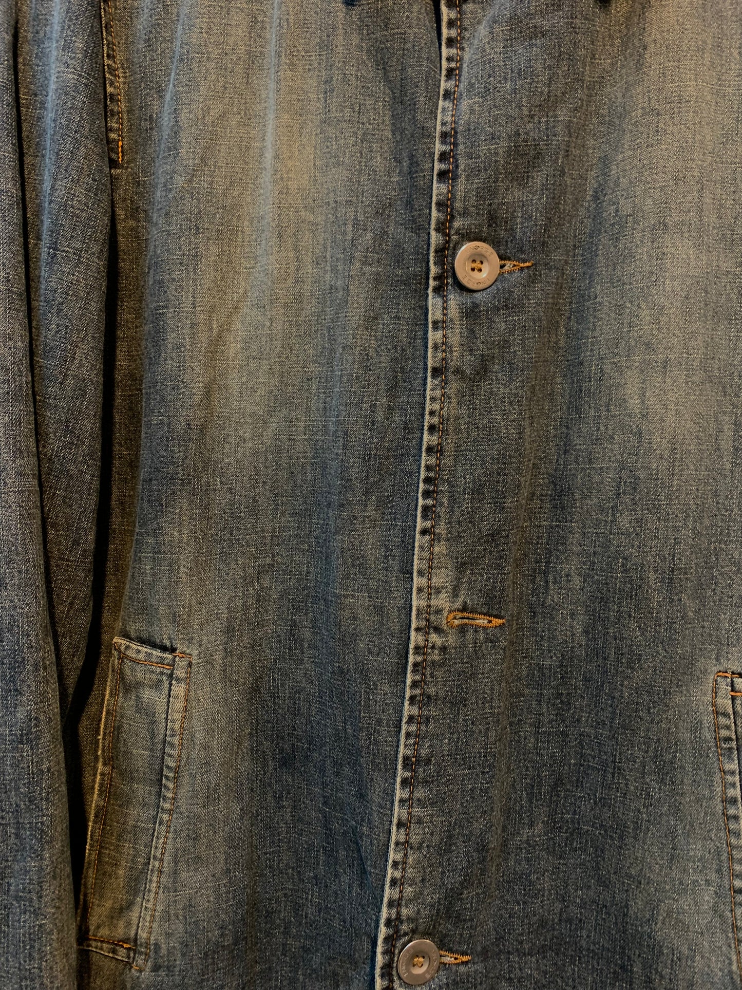 Vintage Men's Energie Long Blue Denim Coat