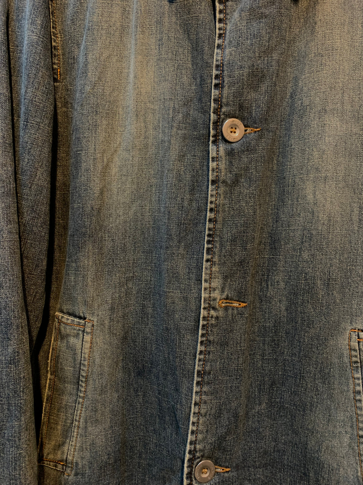 Vintage Men's Energie Long Blue Denim Coat