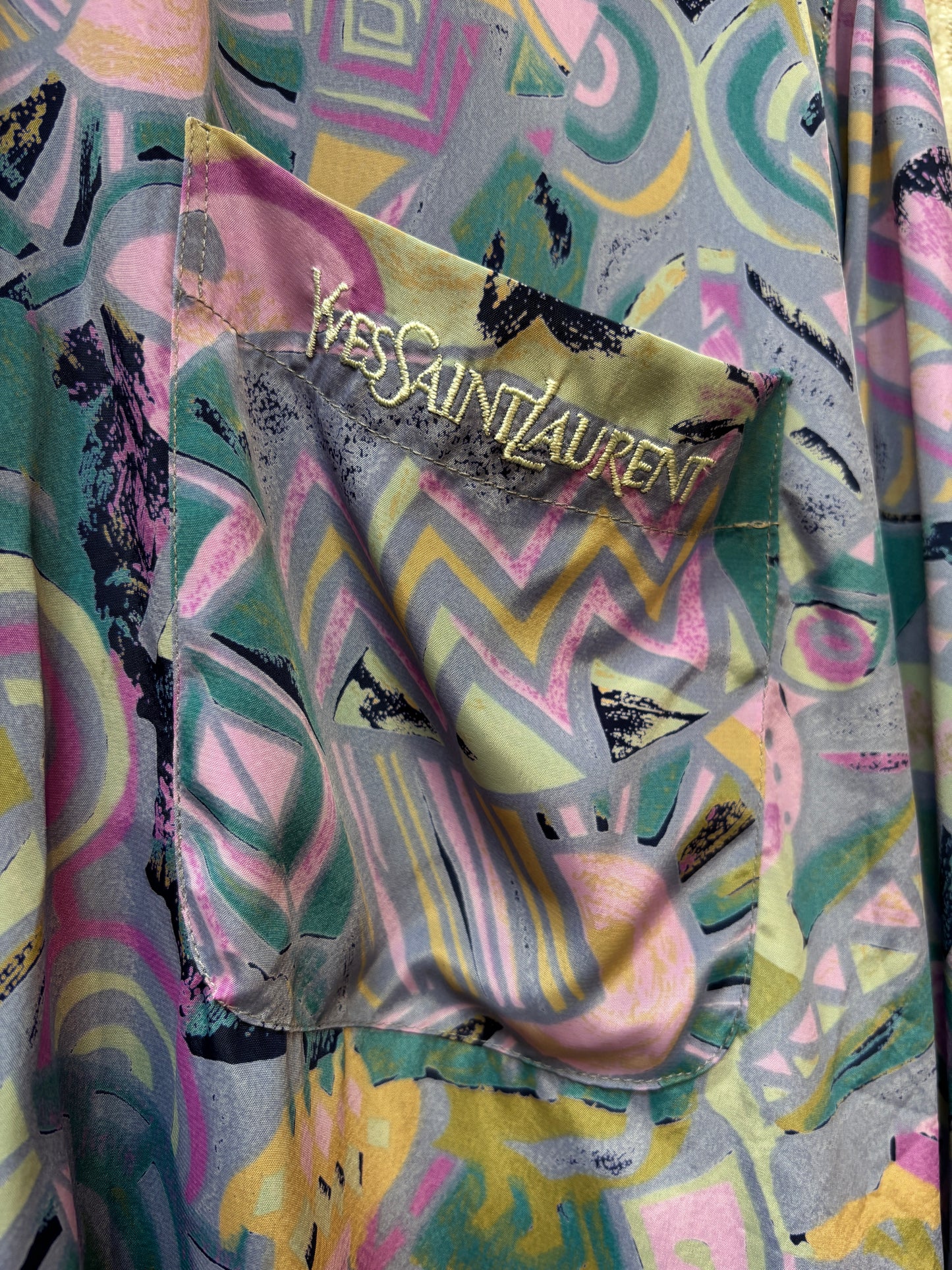 Men's Yves Saint Laurent 100% Silk Button Up Shirt