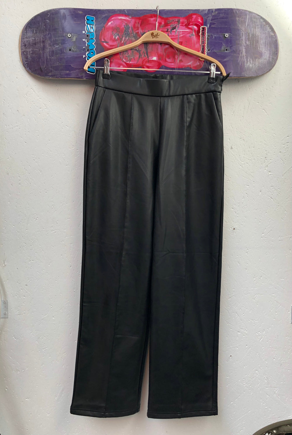 High-Waisted Faux Leather Pants