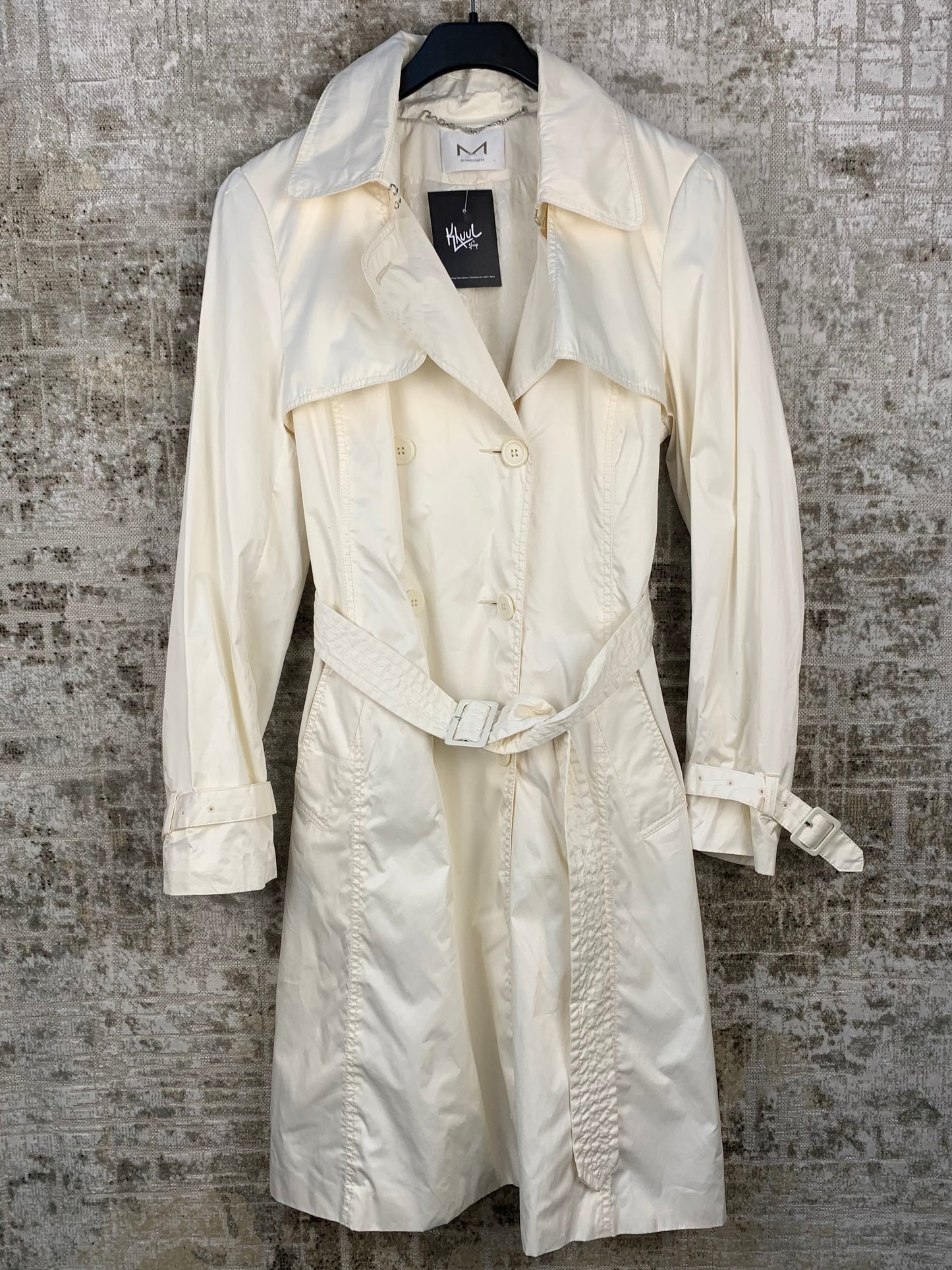 Womens Vintage White Long Trenchcoat