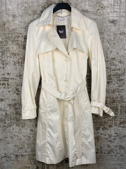 Womens Vintage White Long Trenchcoat