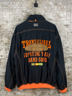 PEPE CO Mens Black Orange Windbreaker Jacket