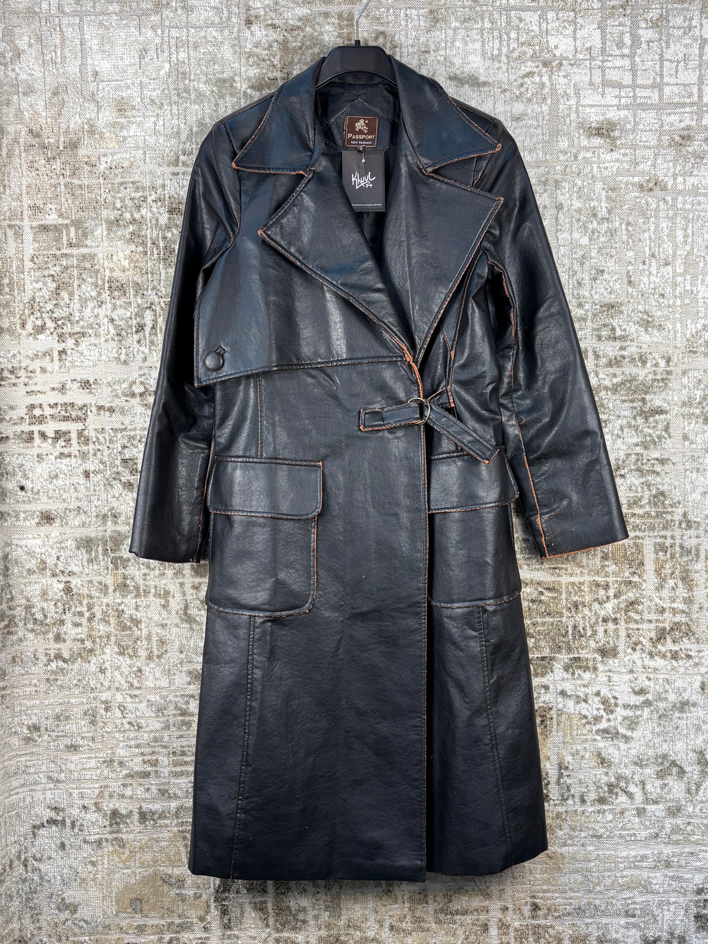 Women's Vintage Passport  Black Lamb Leather Coat