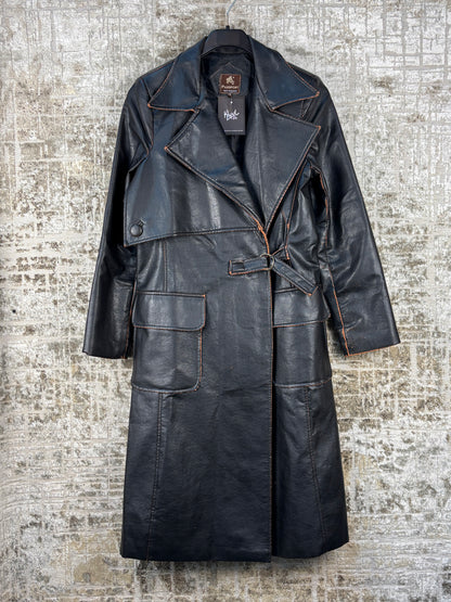 Women's Vintage Passport  Black Lamb Leather Coat