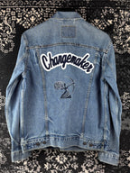 Men's Vintage Levi Strauss Denim Jacket with "Changemaker" Back Detail