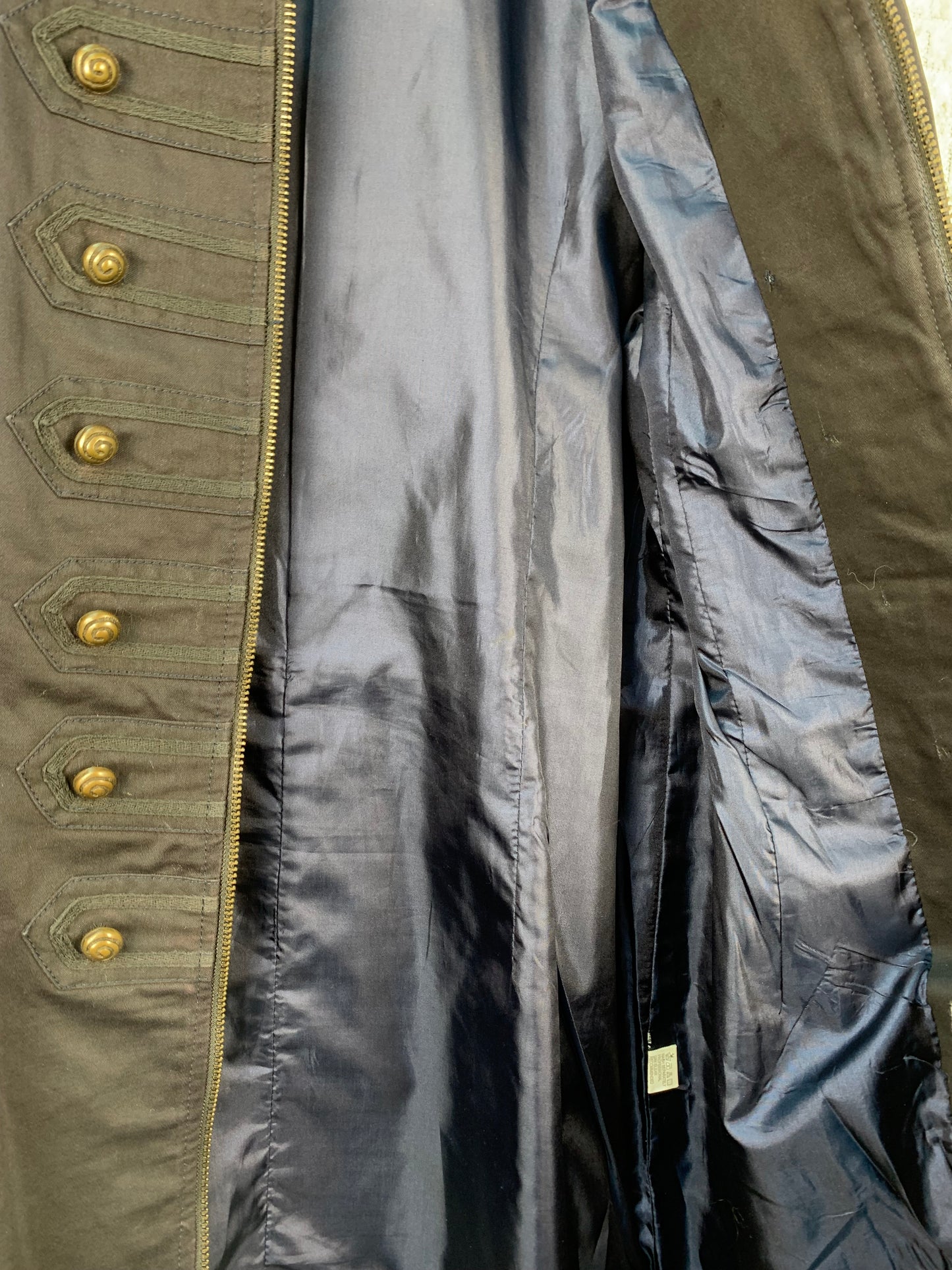 Womens Y2K Black Napoleon Coat