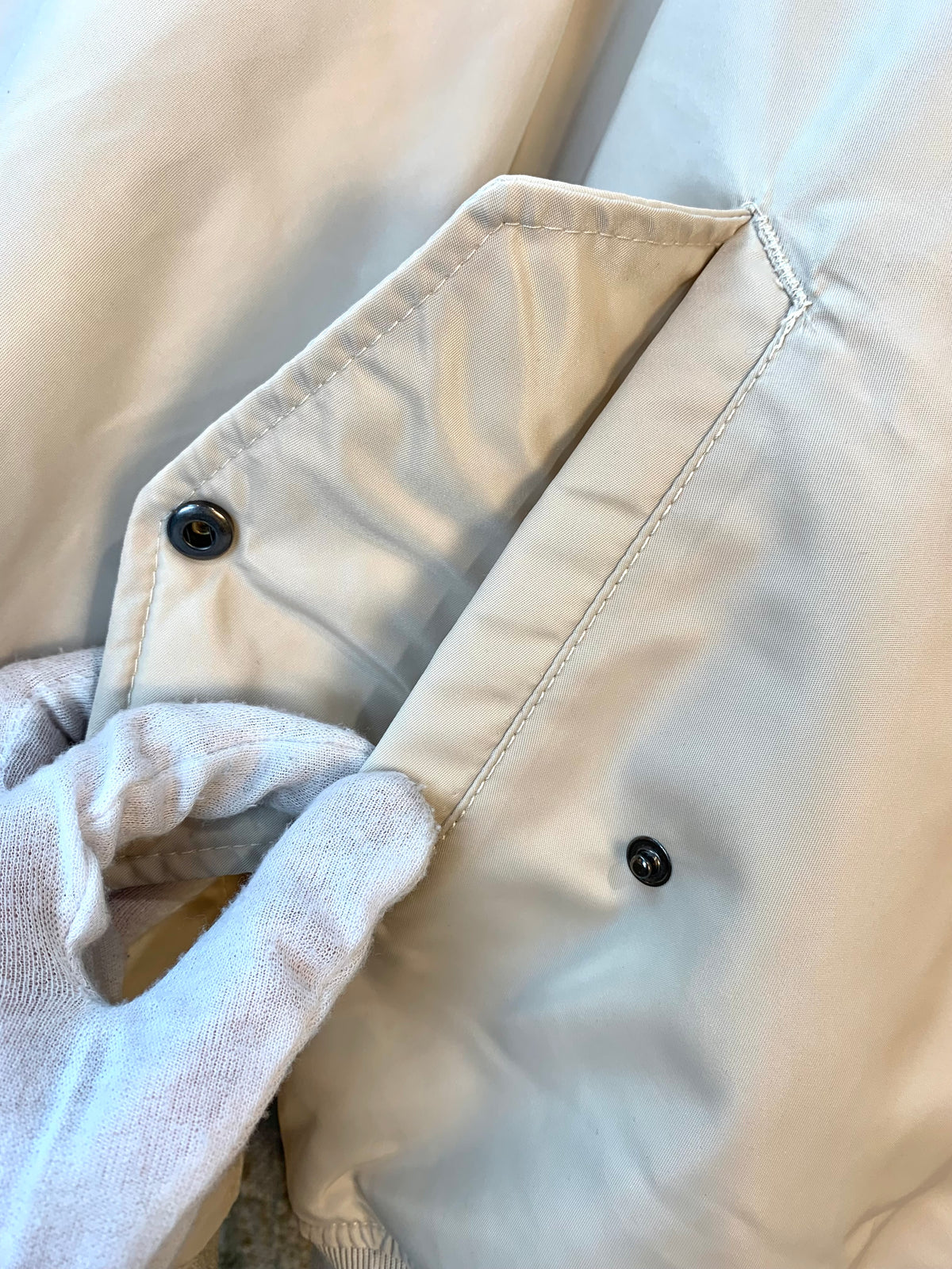 Cream Padded Bomber Jacket