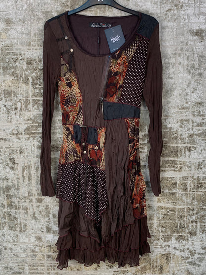 Women's Y2K Brown Fairy Mesh Dress