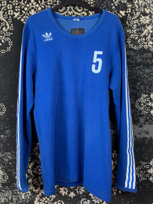 Womens Vintage Adidas Blue Long Sleeved Sports Shirt