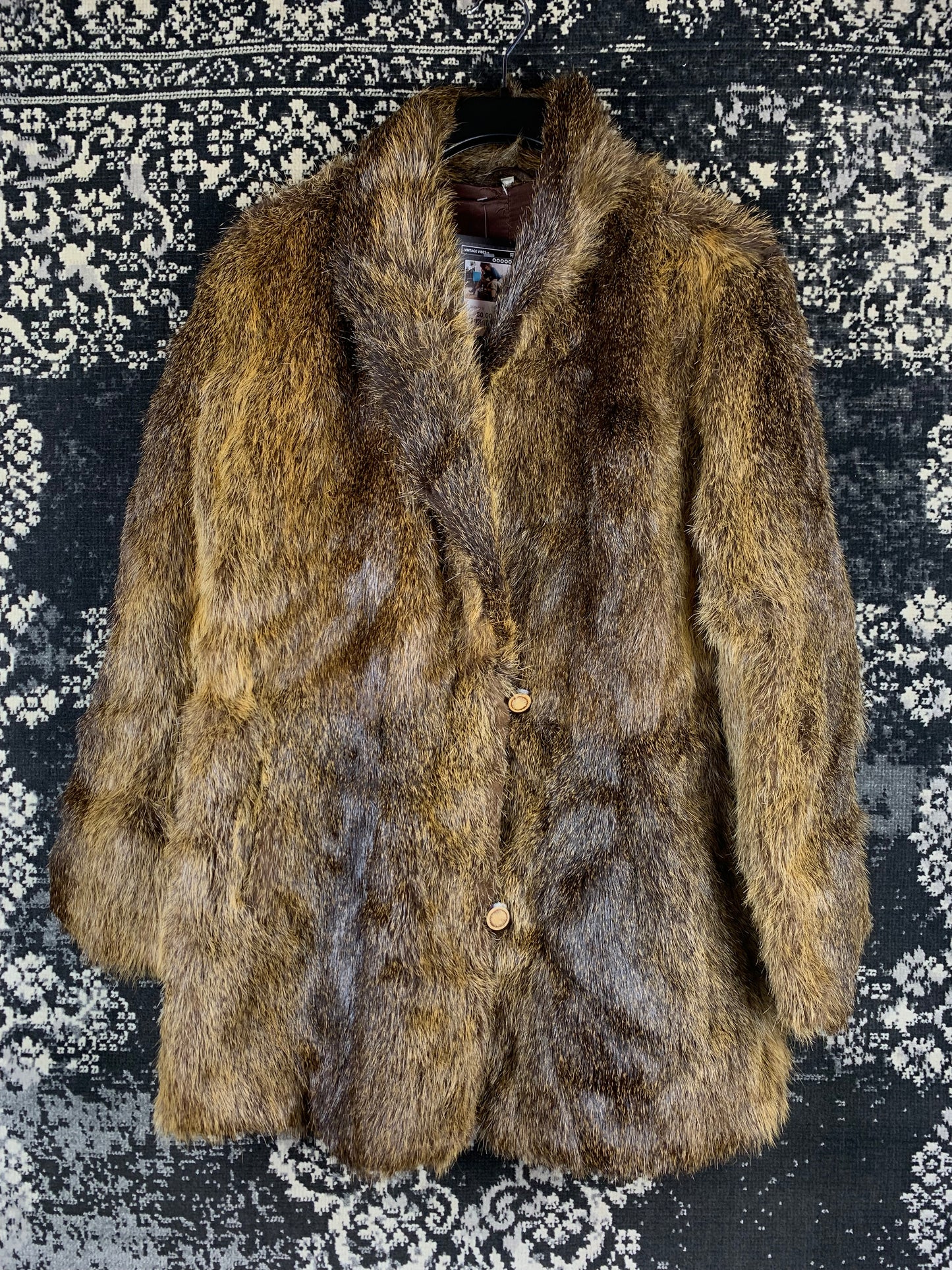 Women’s Vintage Natural Brown Genuine Beaver Fur Coat