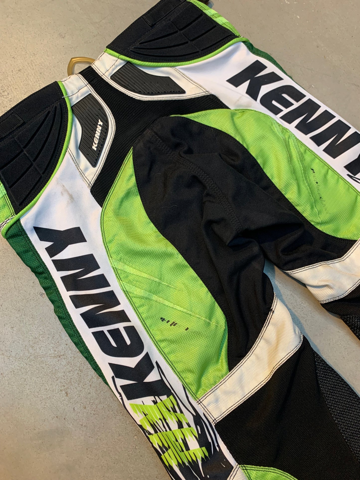 Men's Green, White & Black KENNY Professional Racing Pants