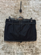 Grommet Cross-Strap Mini Skirt