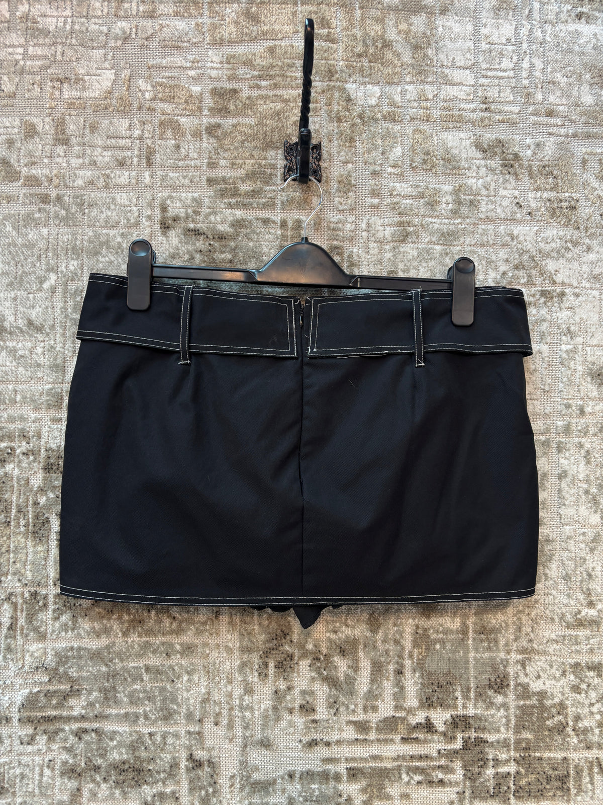 Grommet Cross-Strap Mini Skirt