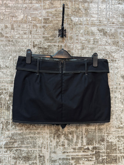 Grommet Cross-Strap Mini Skirt
