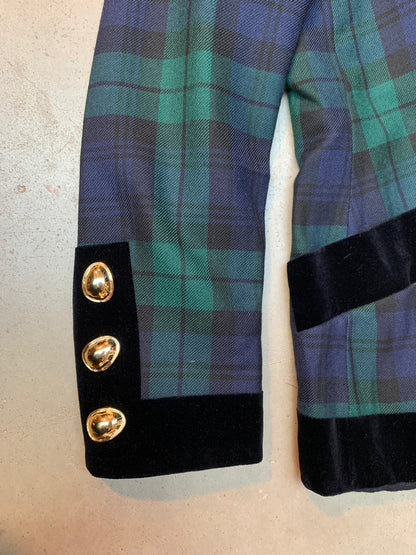 Vintage Women's Givenchy En Plus Plaid Wool Blazer