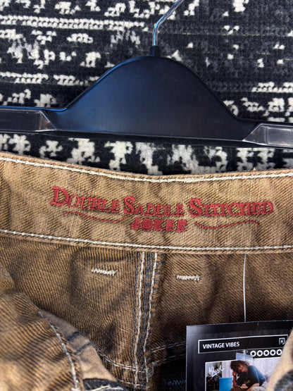 Vintage Women's Double Saddle Stitched Quality Brown Denim Jeans