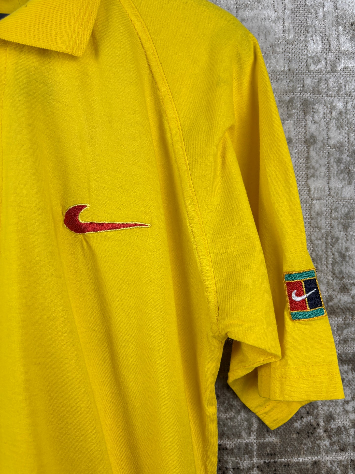 Men's Vintage Nike Yellow Polo Shirt