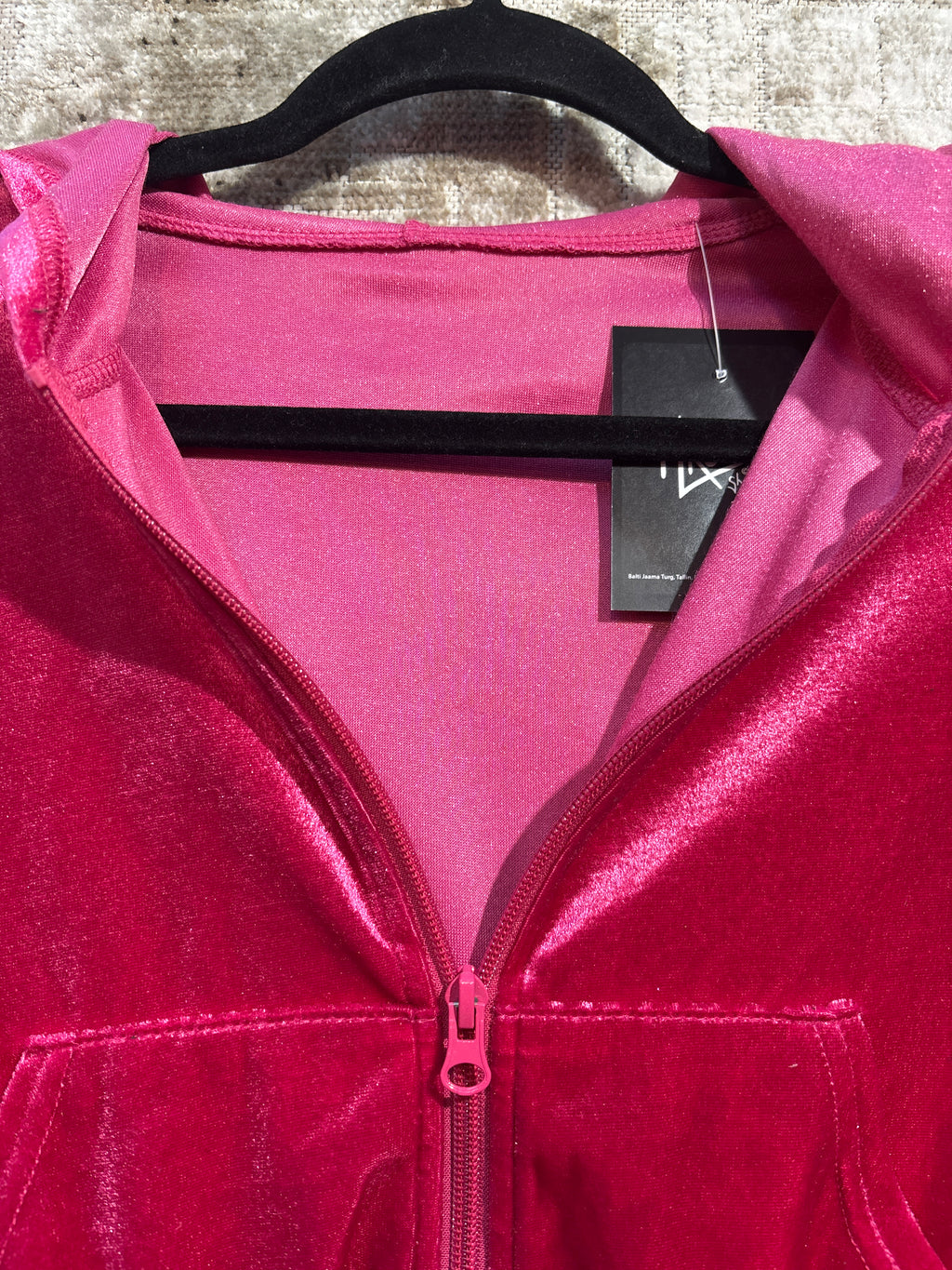 Y2K Metallic Velvet Zip Hoodie