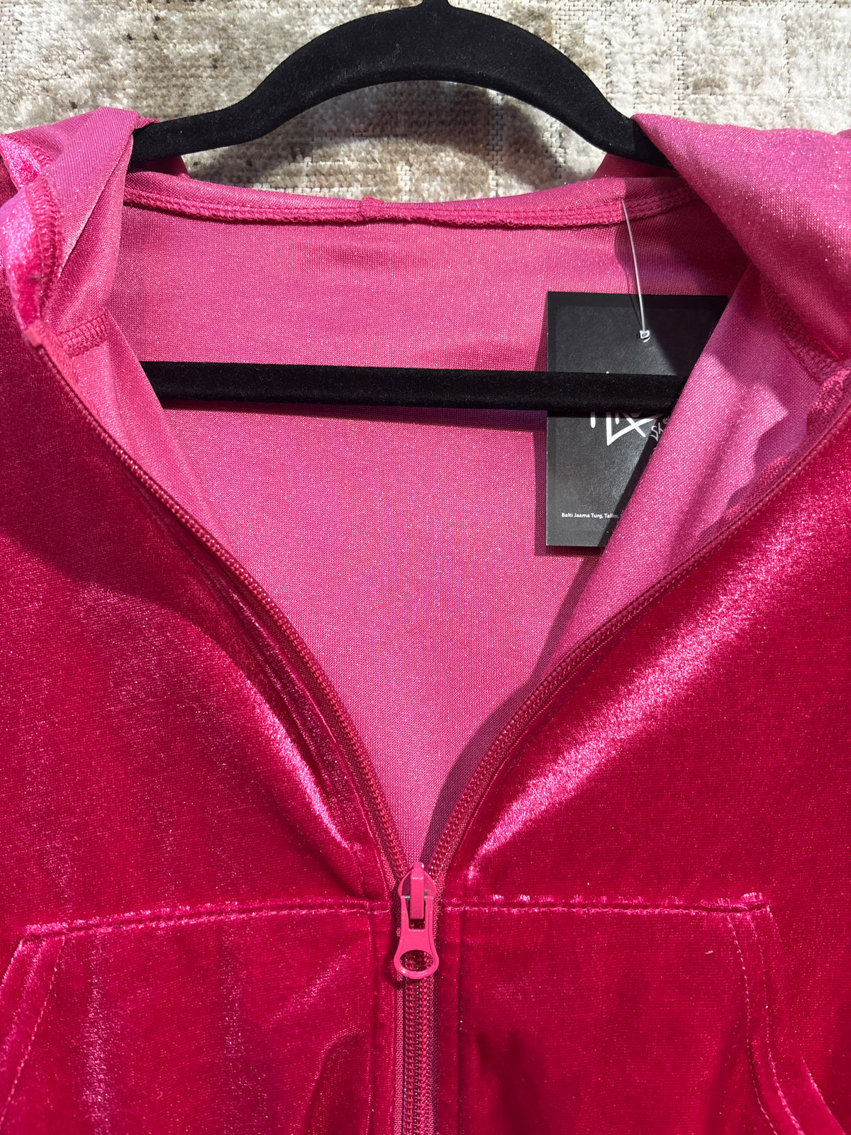 Y2K Metallic Velvet Zip Hoodie