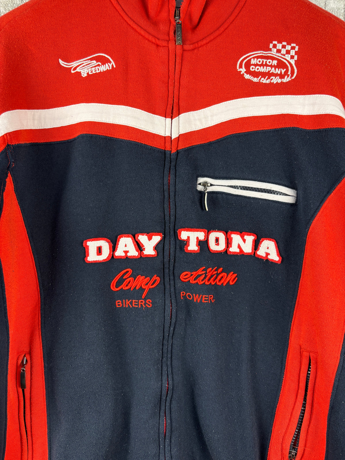 Mens Vintage Daytona Racing Zip Up Sweatshirt