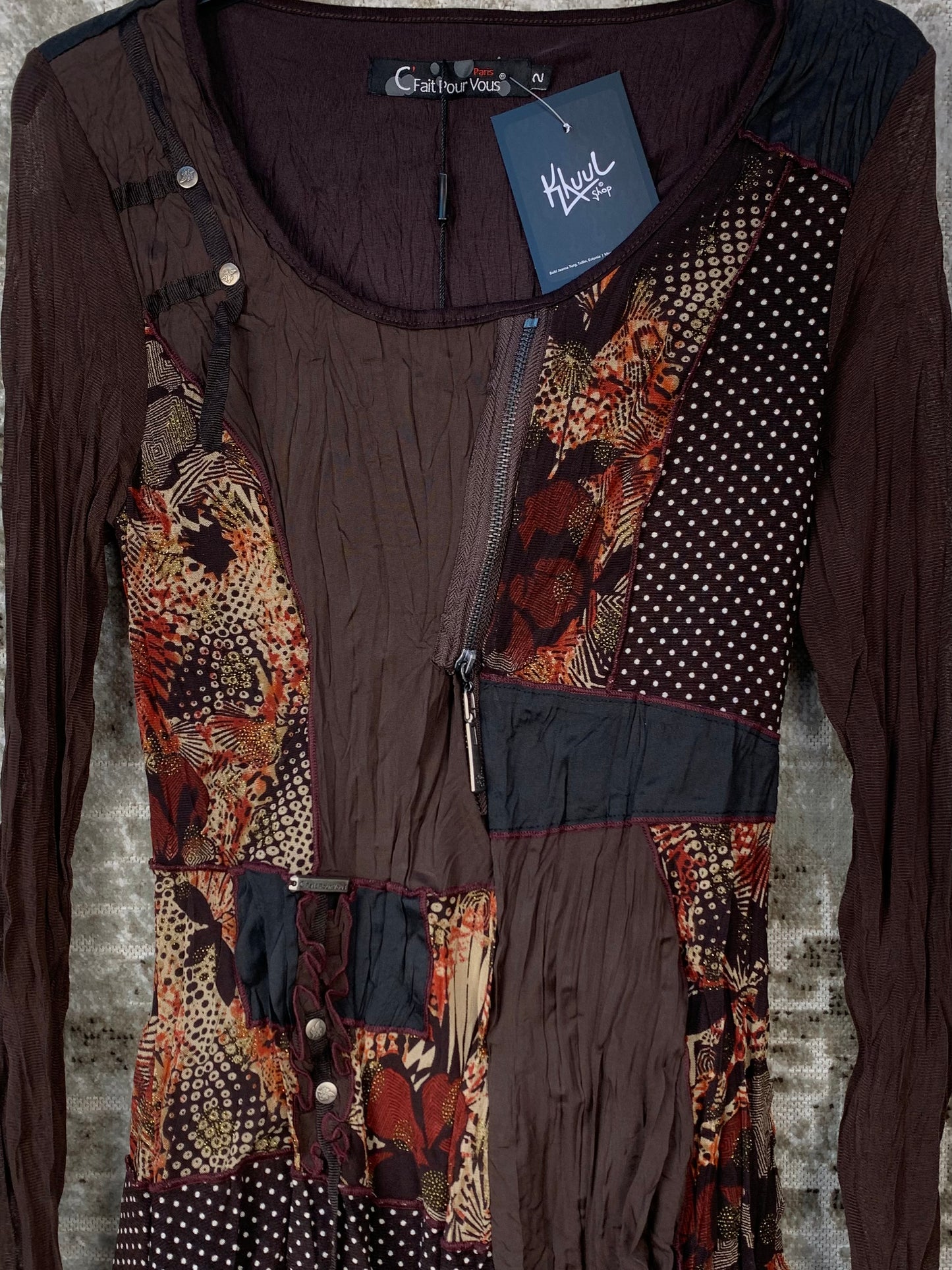 Women's Y2K Brown Fairy Mesh Dress