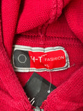 HT Fashion Red Zip Hoodie