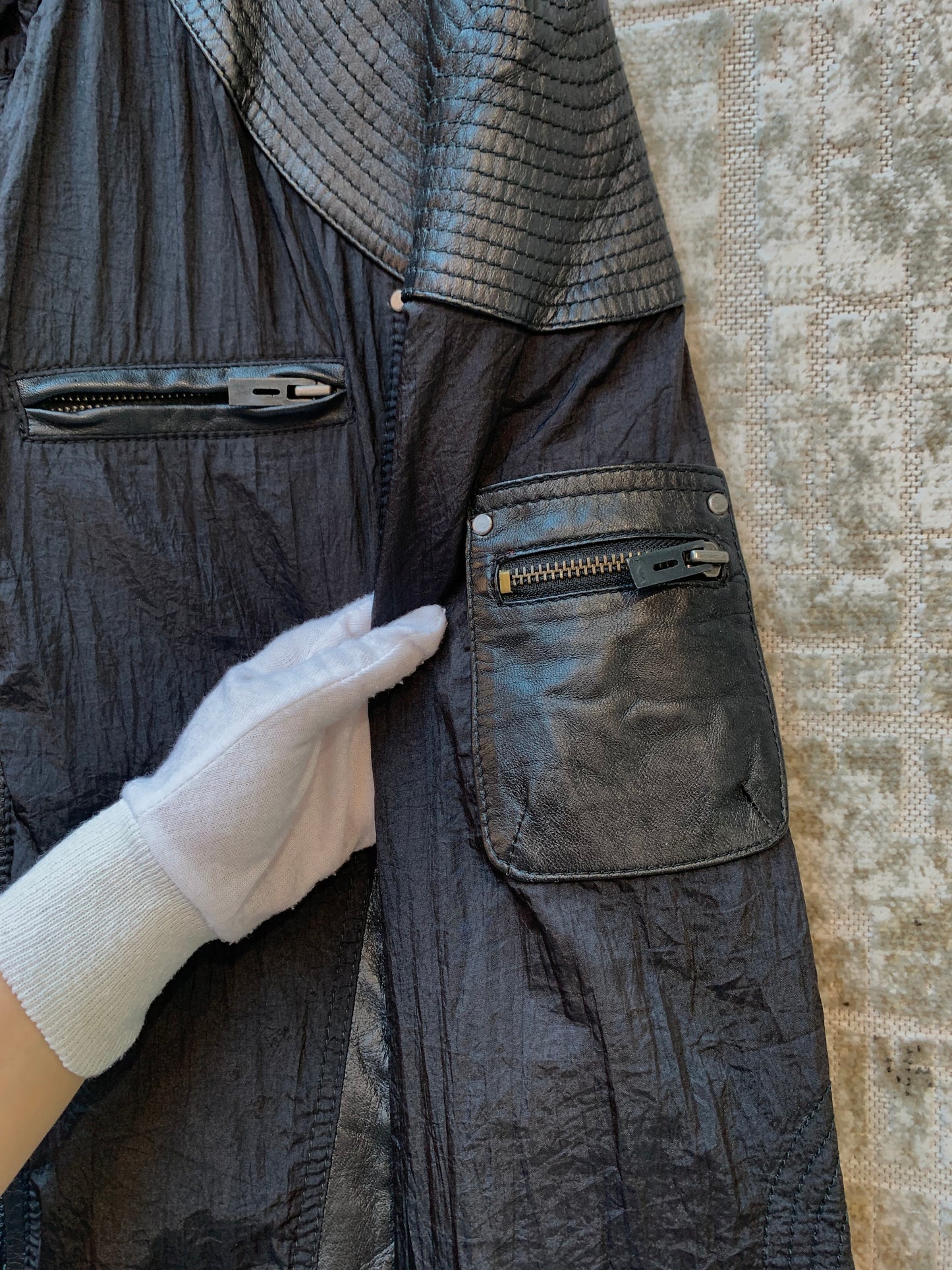 Emporio Armani Leather-Trim Biker Jacket