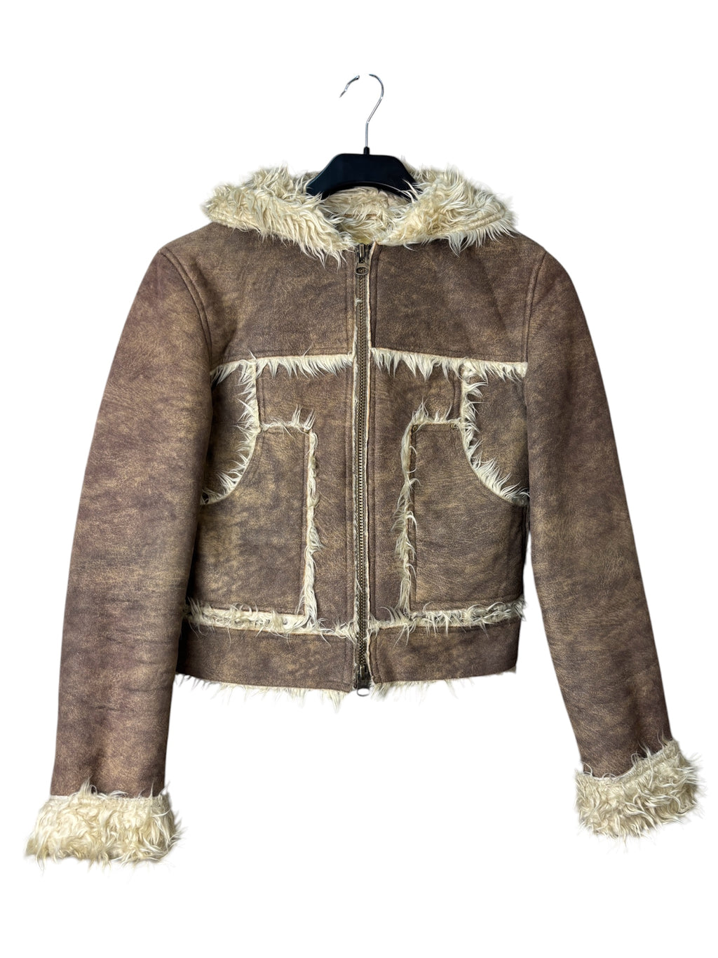 United Y2K Faux Shearling Hooded Jacket