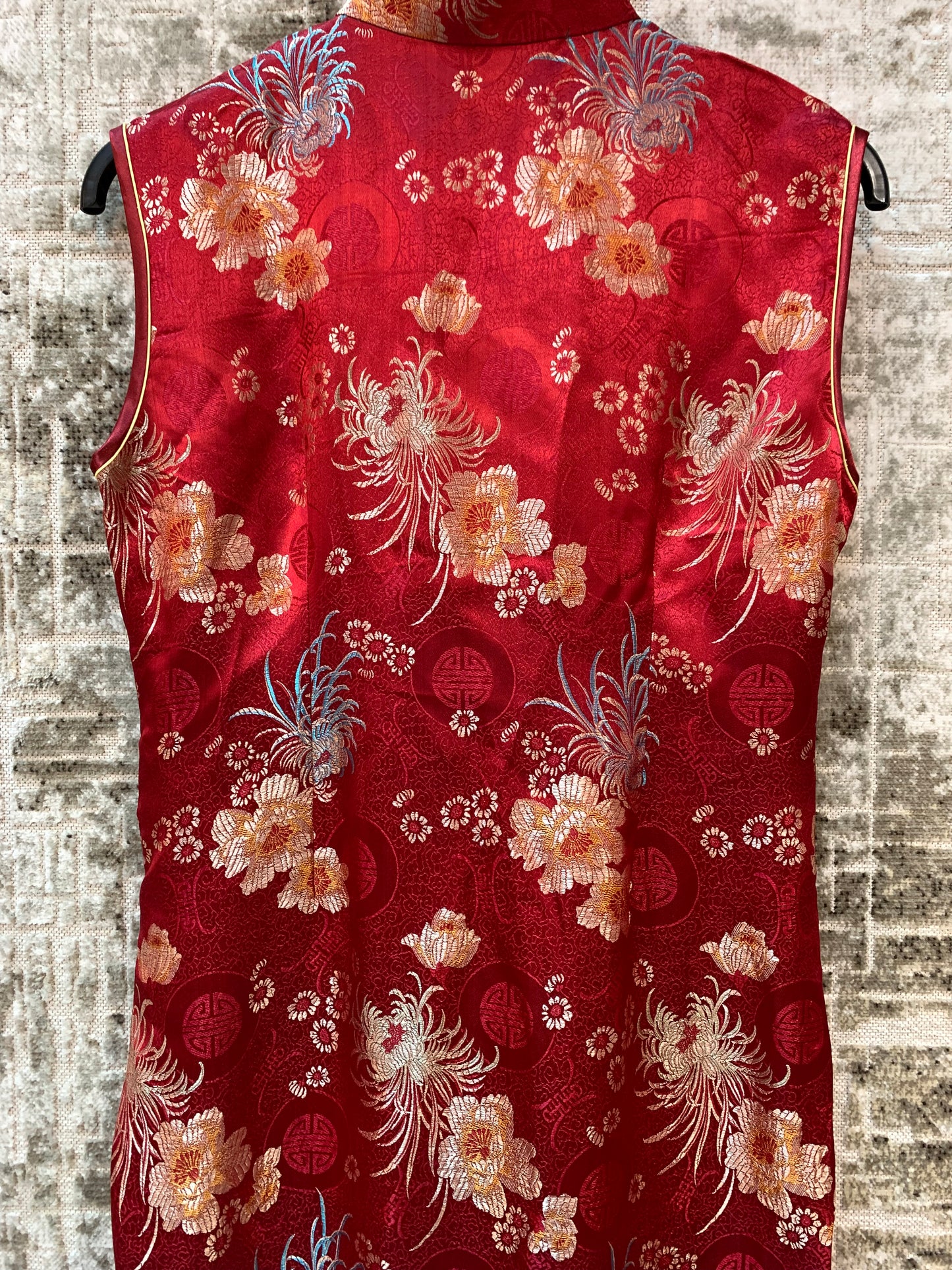 Floral Brocade Cheongsam Maxi Dress