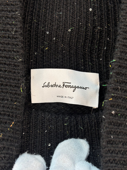 Salvatore Ferragamo Men's Black Speckle Knit Jumper