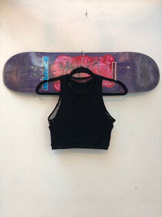 Black Mesh Sports Bra Tank Top