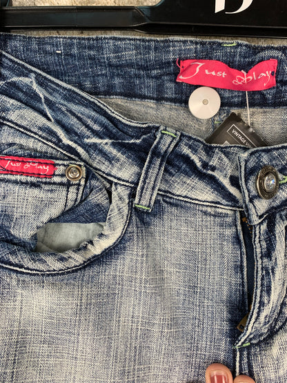 Womens Y2K Just Play Washed Blue Jeans